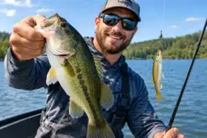 Fishing with minnows for bass using a live golden shiner