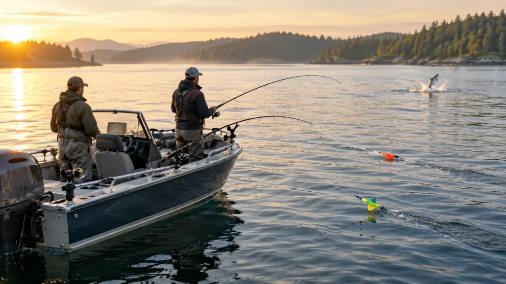 Trolling for Salmon Without Downriggers