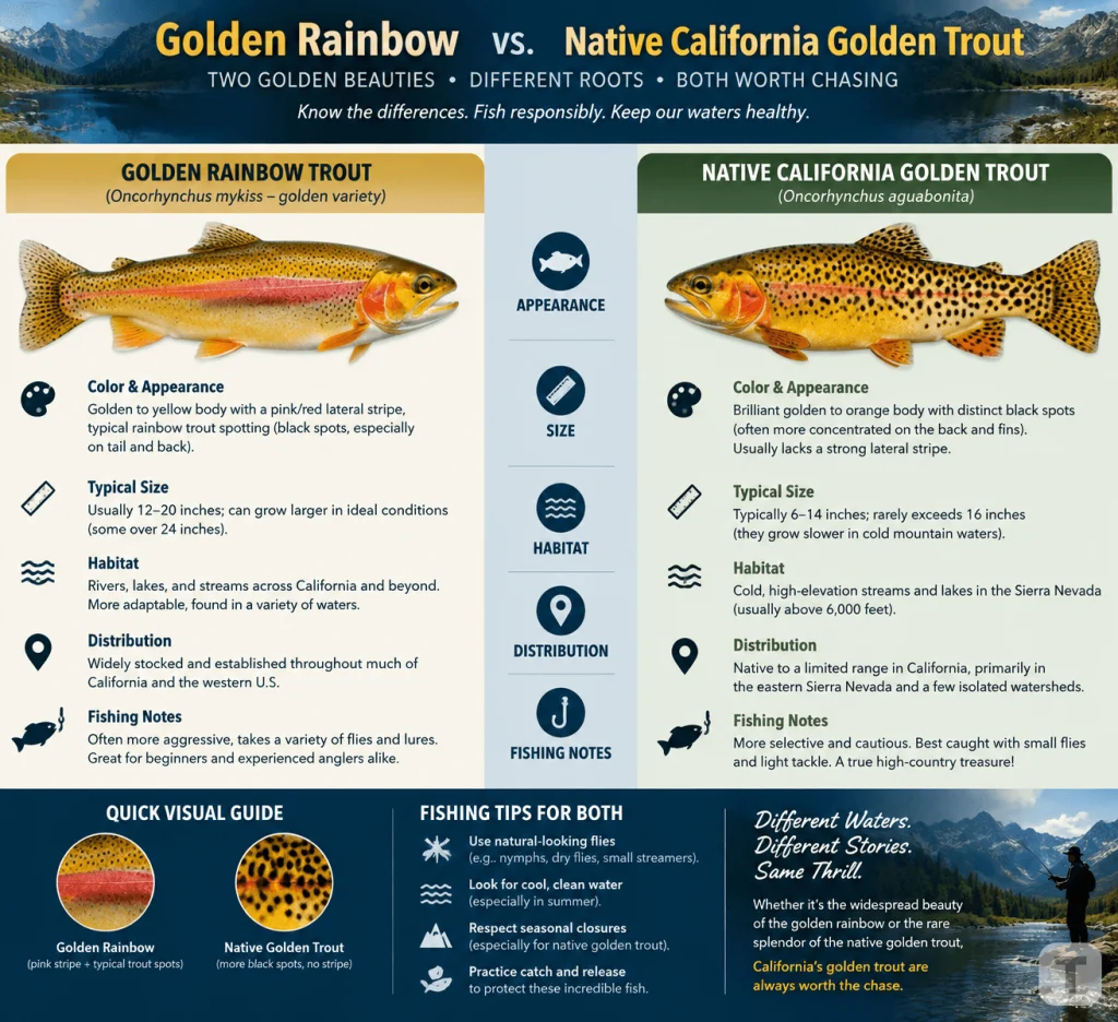 Golden Rainbow vs Native California Golden Trout for fishing hobbyists