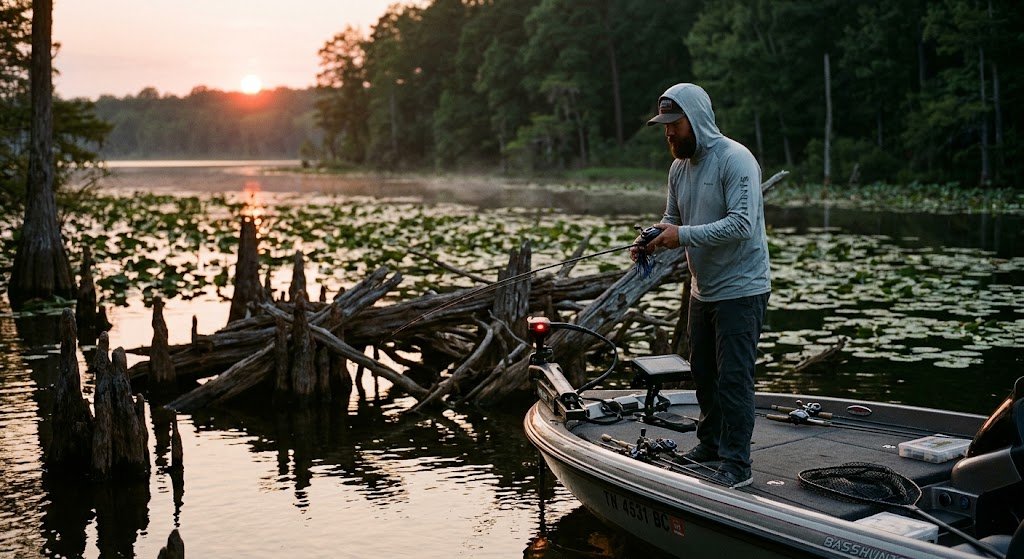 Is New Moon Good for Fishing? Tips for Better Catches 5 Largemouth bass caught near cover during low light new moon fishing conditions