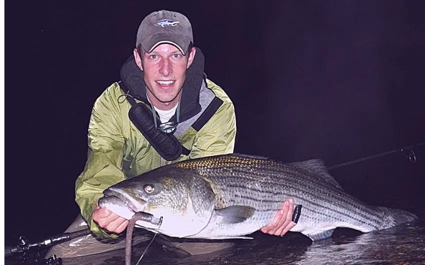 can you catch striped bass at night