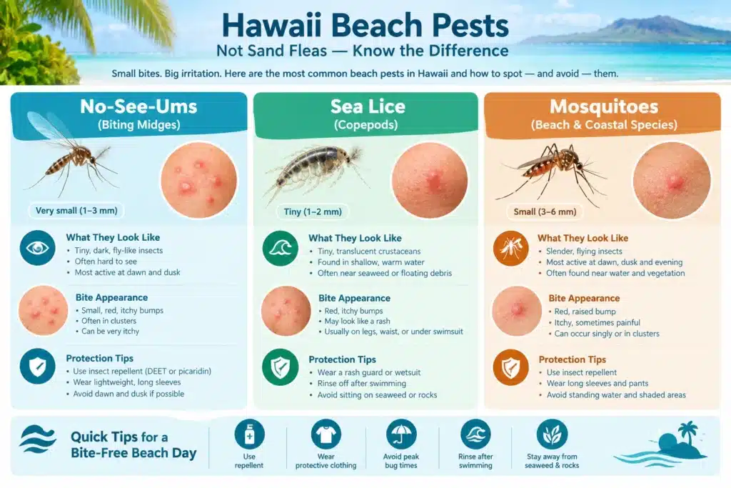 Are There Sand Fleas in Hawaii? Risks, and How to Stay Safe 3 Hawaii beach pests mistaken for sand fleas diagram