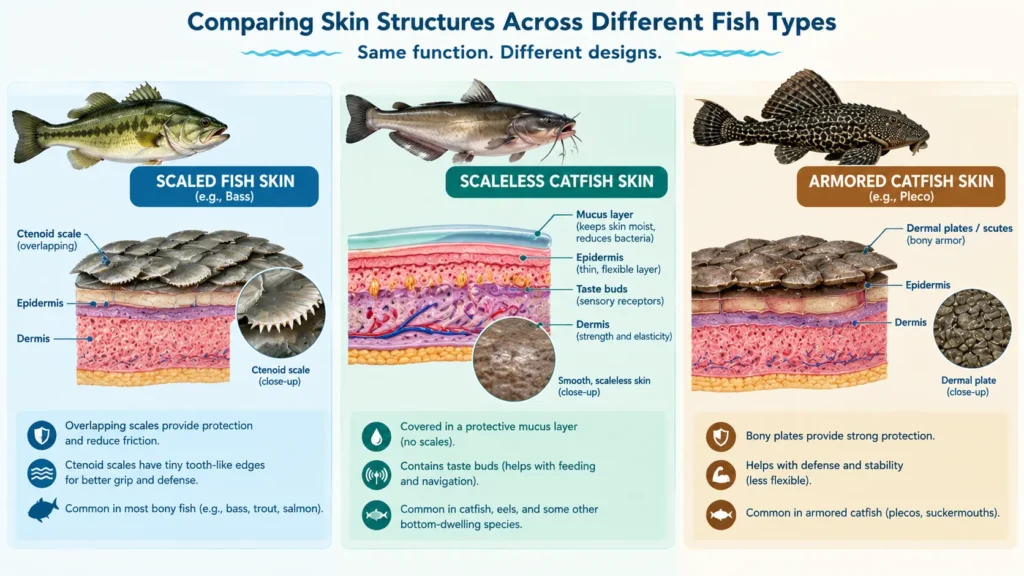 Does Catfish Have Scales? The Surprising Answer 1 Comparing skin structures across different fish types