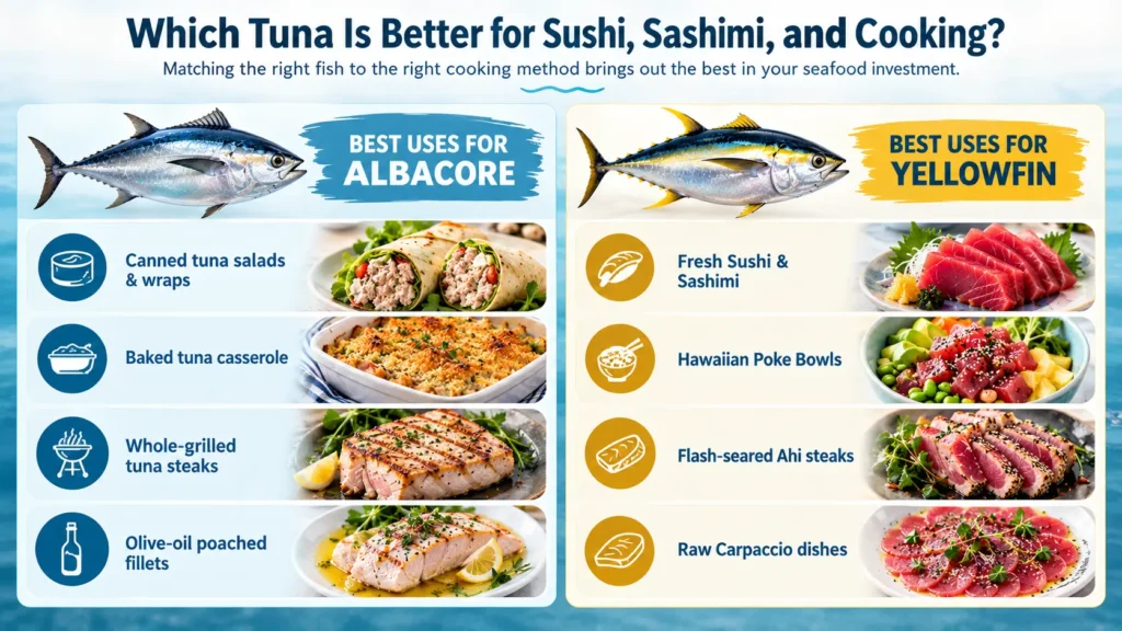 Albacore vs Yellowfin Tuna - 7 Key Differences Explained 3 yellowfin tuna vs albacore canned tuna wich is better